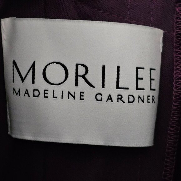 Morilee Madeline Gardner Velvet Chiffon Strapless Plum Bridesmaid Prom Gown - Picture 3 of 12